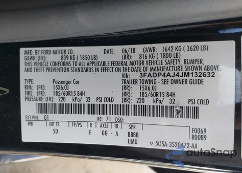 2018 Ford Fiesta S из США, поврежденный, VIN 3FADP4AJ4JM132632